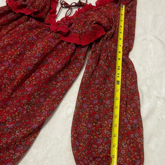 Free People Red Ruffled Backless Babydoll Dress - Picture 6 of 9